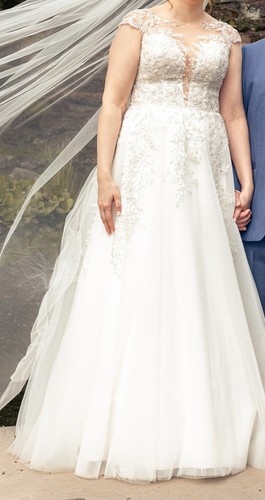 Brautkleid weiß creme - weiß/creme, +