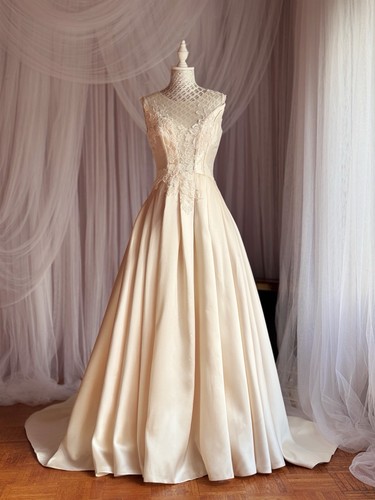 Brautkleid linie satin - a-linie,